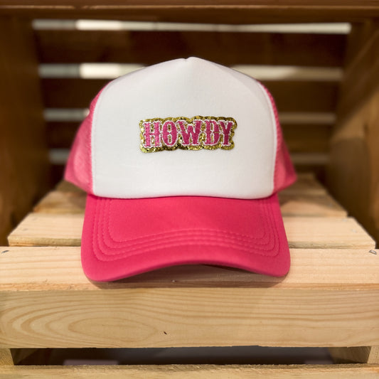 Pink + White Howdy Trucker Hat
