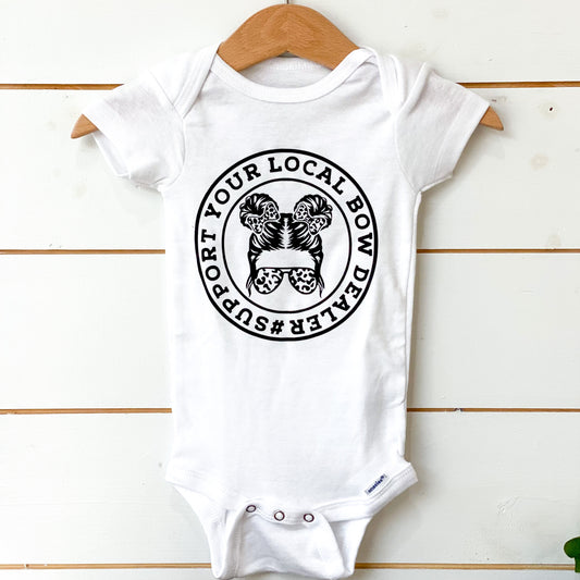 Bow Dealer Baby Onesie
