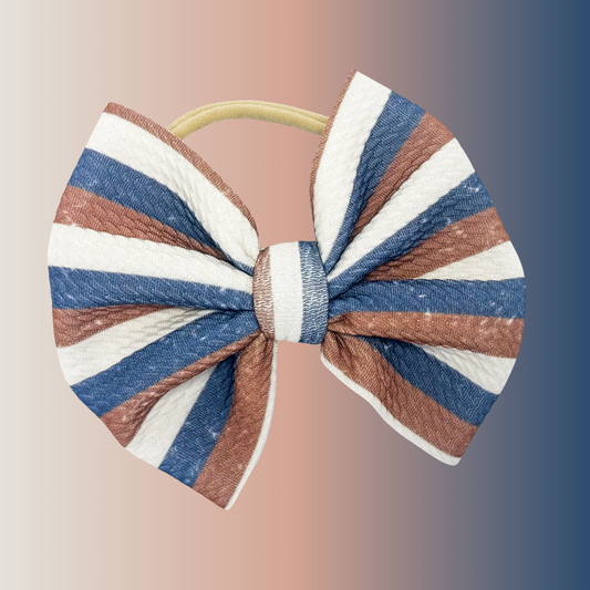 RWB Stripes Midi Bow